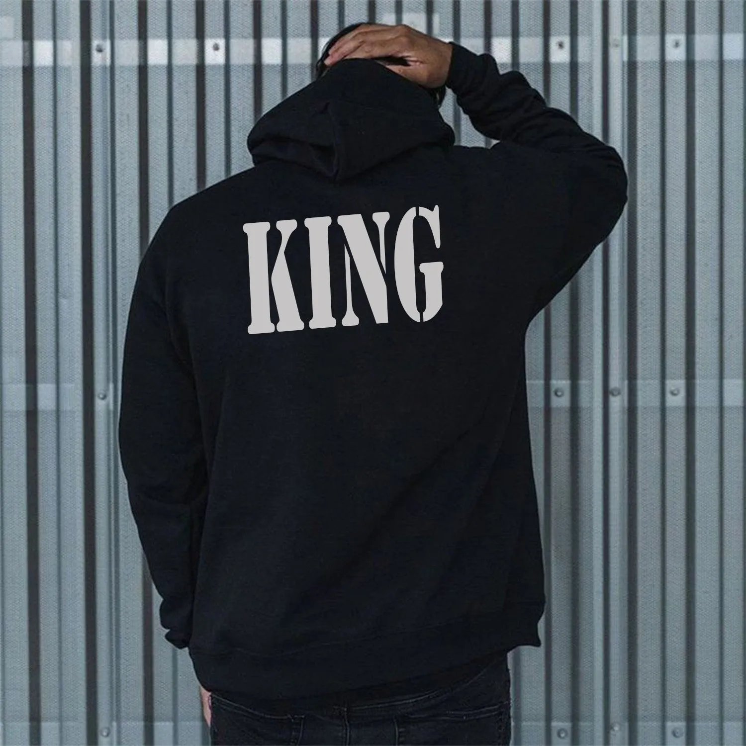 KING Hooded Long Sleeve Men's Sweatshirt sold by Shopnova
