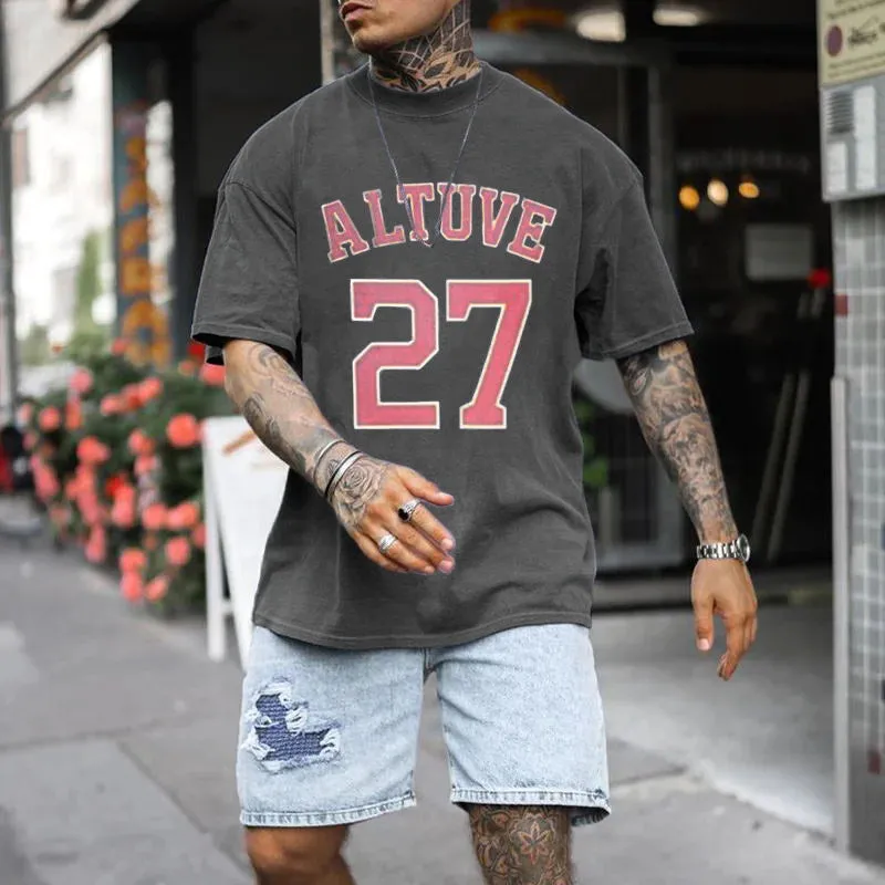 Houston Astros Jose Altuve #27 Men's Casual T- Shirt sold by Shopnova