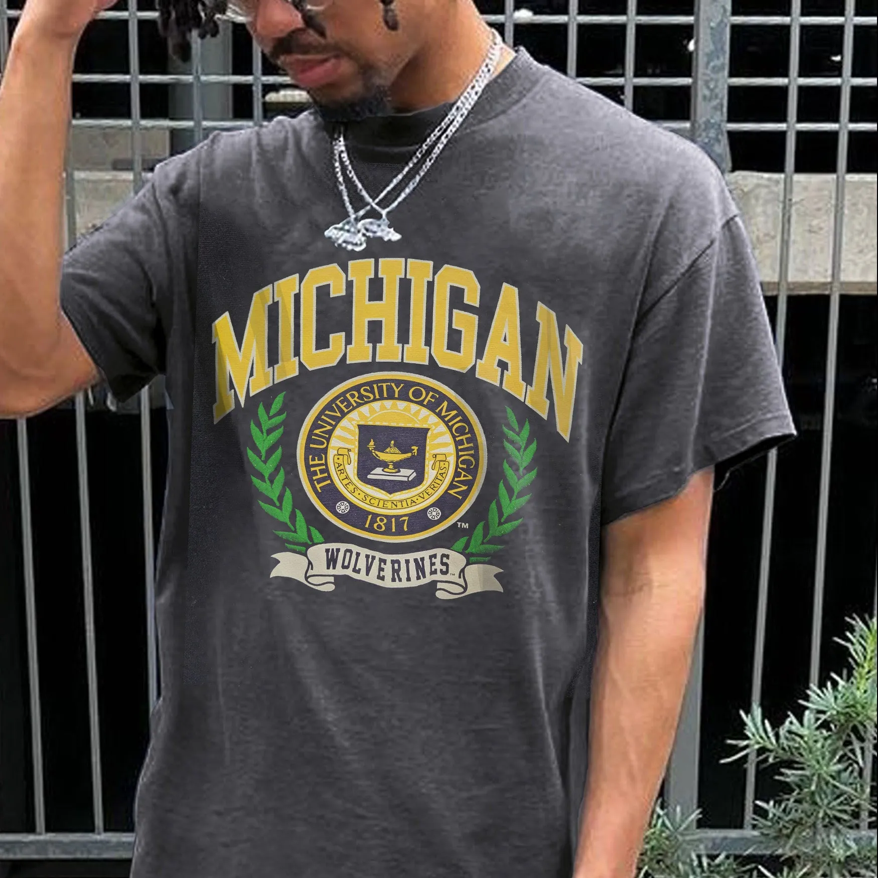 The University of Michigan Men's Casual Summer T-Shirt sold by Shopnova product image thumbnail 2