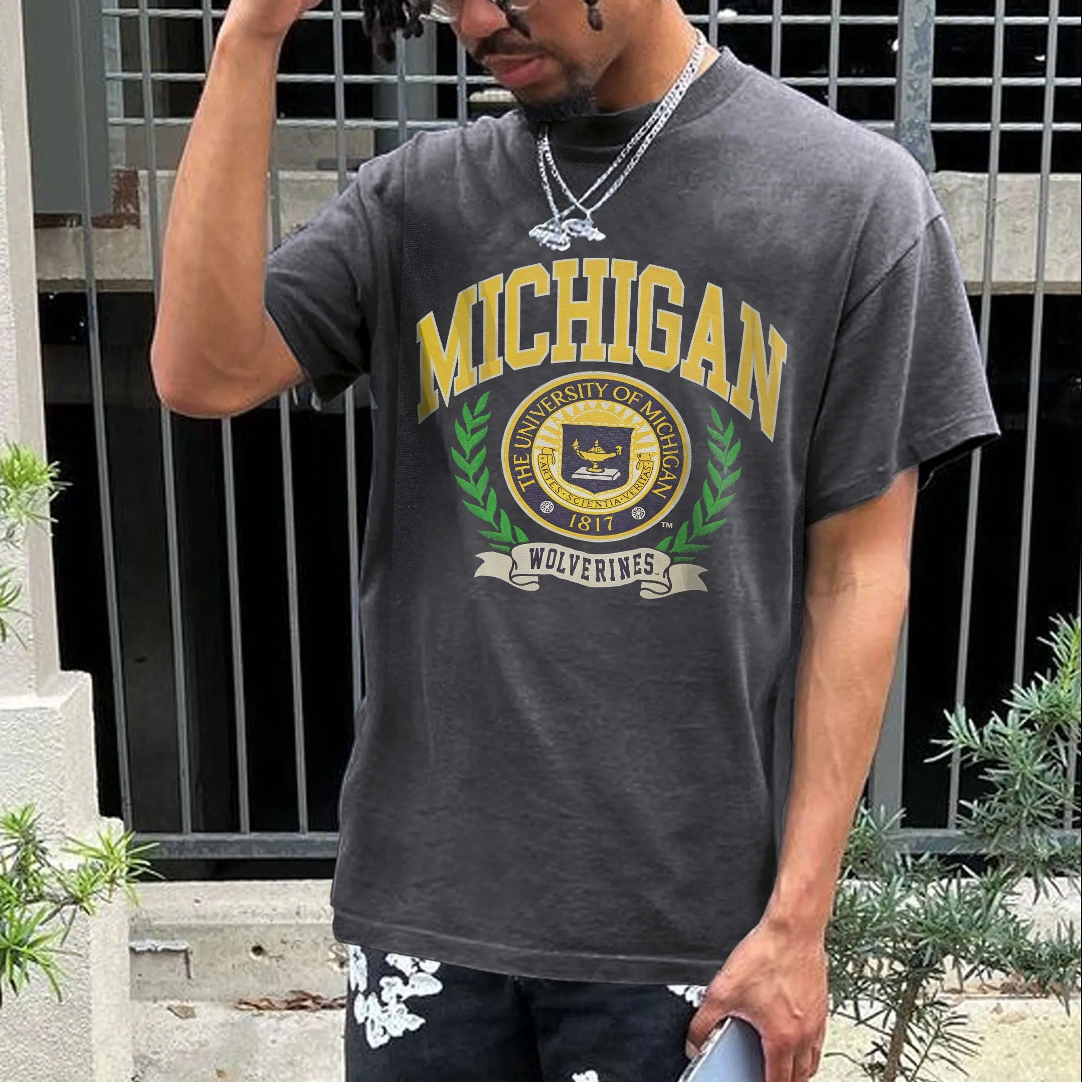 The University of Michigan Men's Casual Summer T-Shirt sold by Shopnova