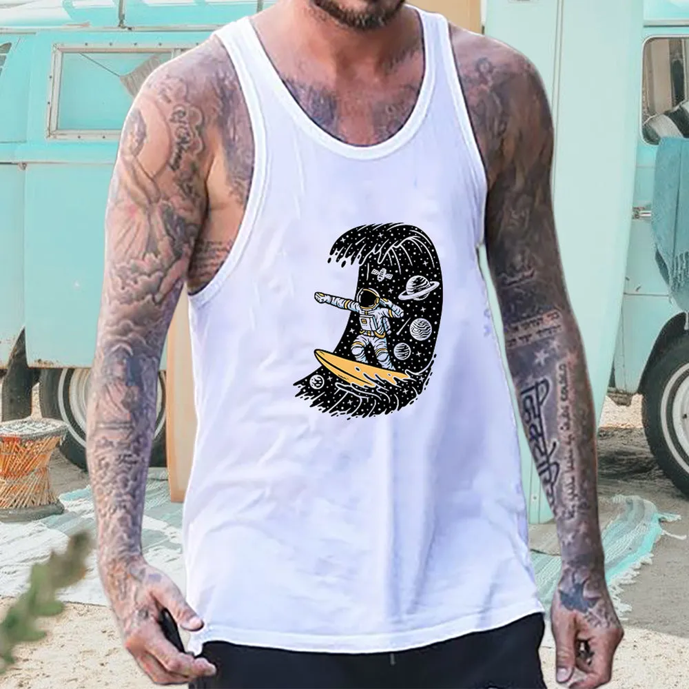 Space Surfer Men's Fashion Tank Tops for Astronauts-A sold by Shopnova product image thumbnail 2