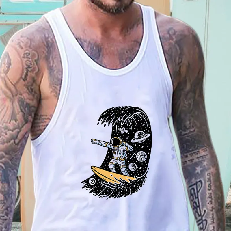 Space Surfer Men's Fashion Tank Tops for Astronauts-A sold by Shopnova