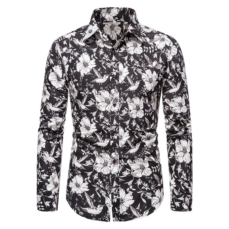 Long-sleeved Shirt With Lapel Print sold by Shopnova product image thumbnail 3