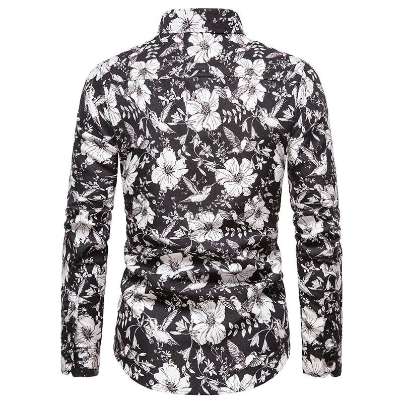 Long-sleeved Shirt With Lapel Print sold by Shopnova product image thumbnail 4