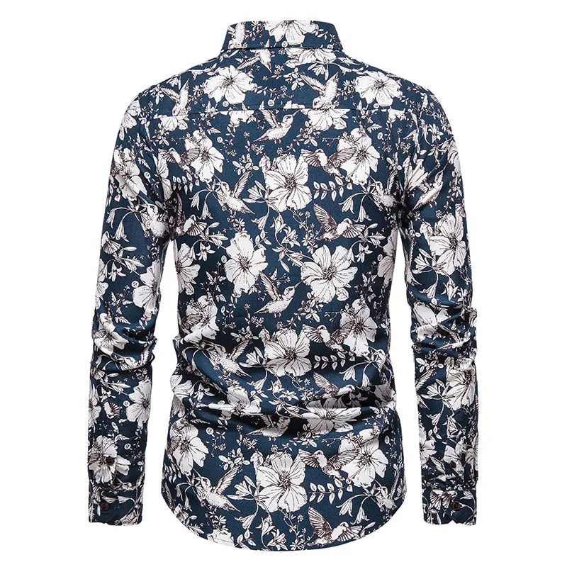 Long-sleeved Shirt With Lapel Print sold by Shopnova product image thumbnail 2