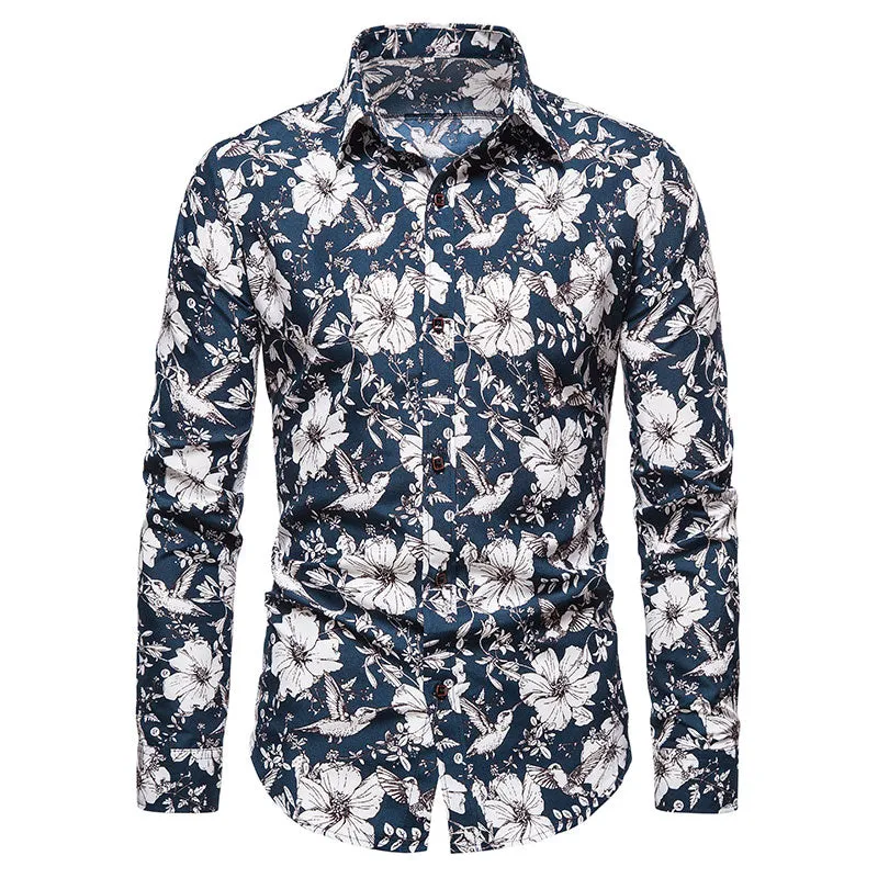 Long-sleeved Shirt With Lapel Print sold by Shopnova