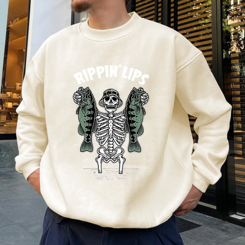 Skull and Fish Print Men's Sweatshirt sold by Shopnova