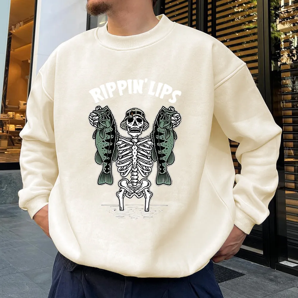 Skull and Fish Print Men's Sweatshirt sold by Shopnova