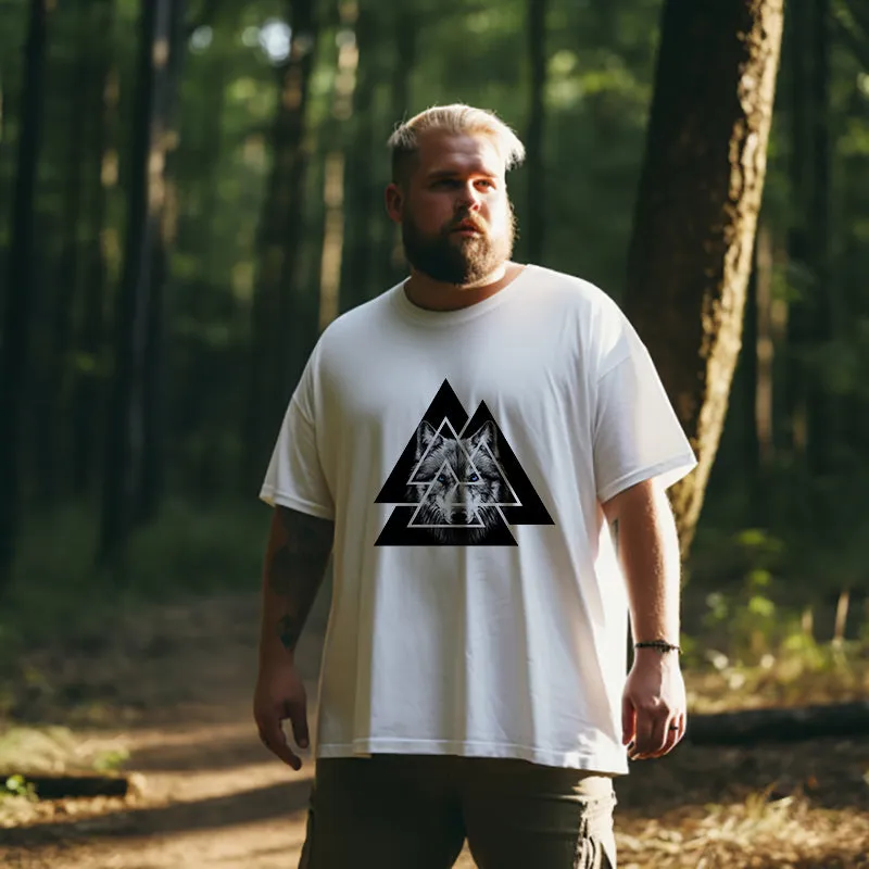 Norse Mythology Valknut Wolf Print Men's T-shirt sold by Shopnova product image thumbnail 3