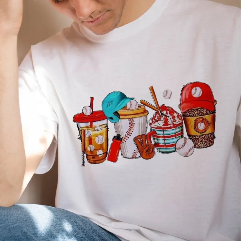 Men's Baseball Print Cotton T-shirt made by Shopnova