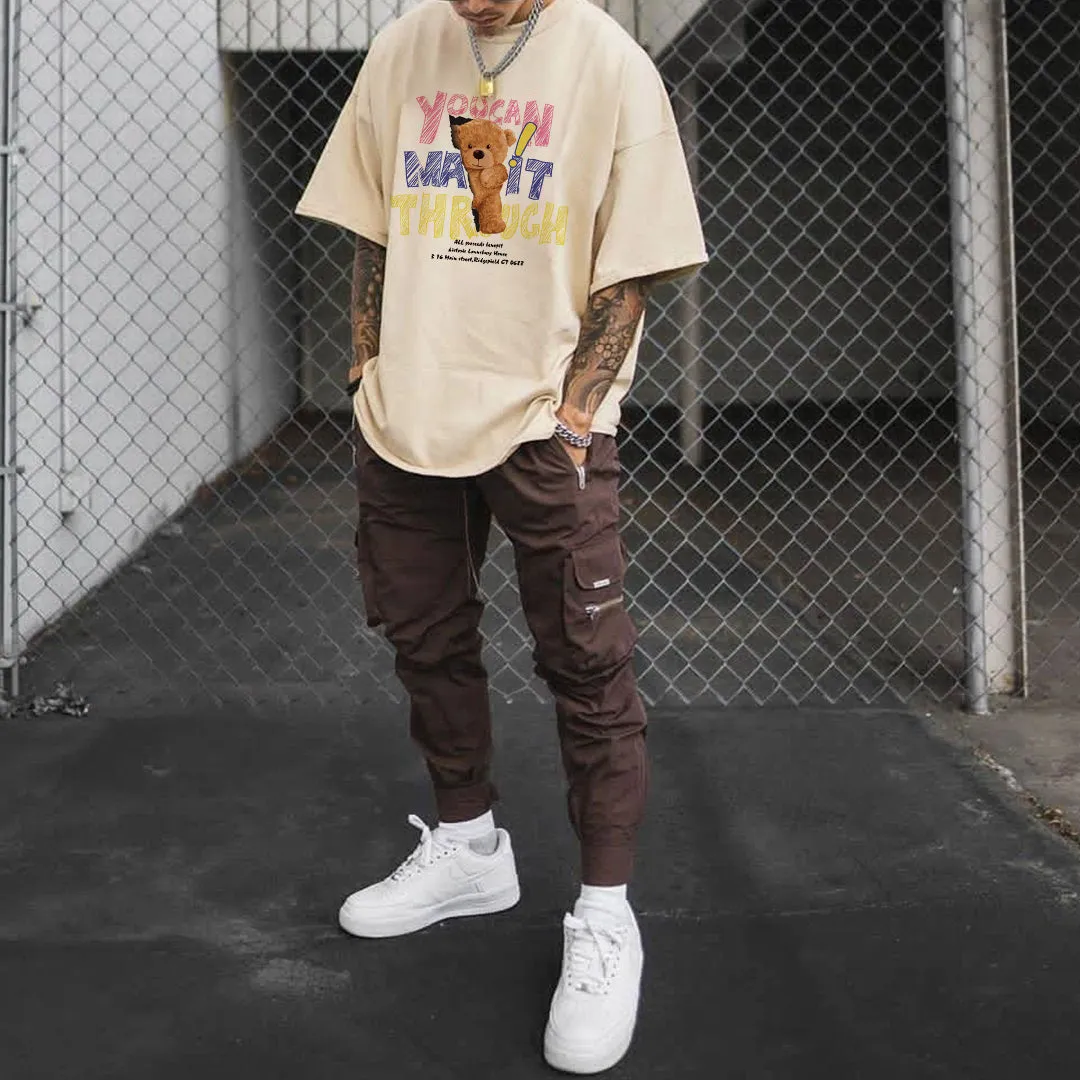 Alphabet Bear Graphic Print Men's T-Shirt sold by Shopnova product image thumbnail 2