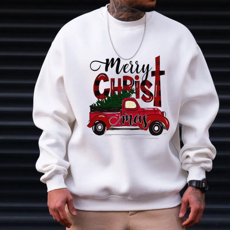 Christmas Car Print Men's Sweatshirt sold by Shopnova