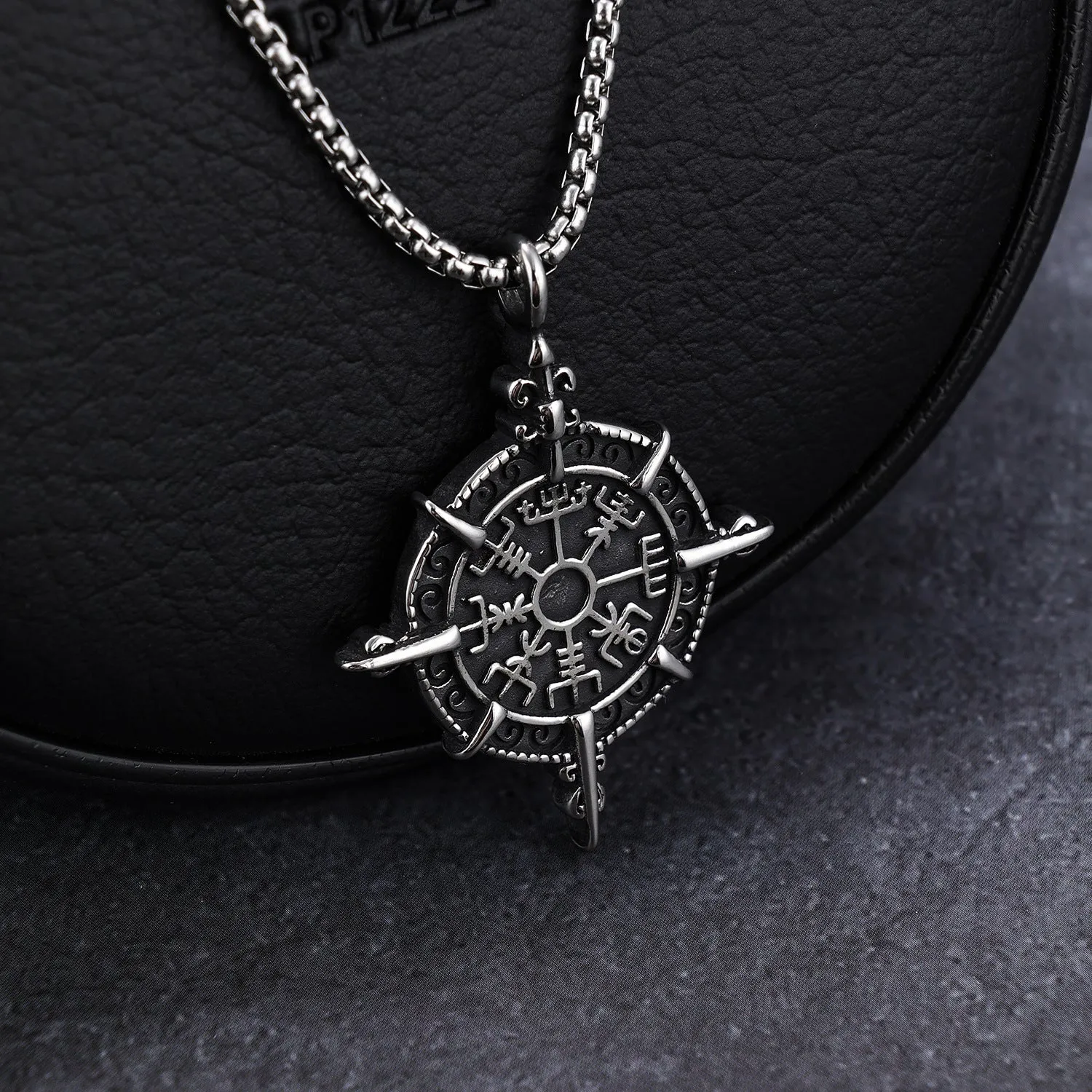 Retro Viking Rune Protection Pendant Stainless Steel Necklace sold by Shopnova product image thumbnail 5
