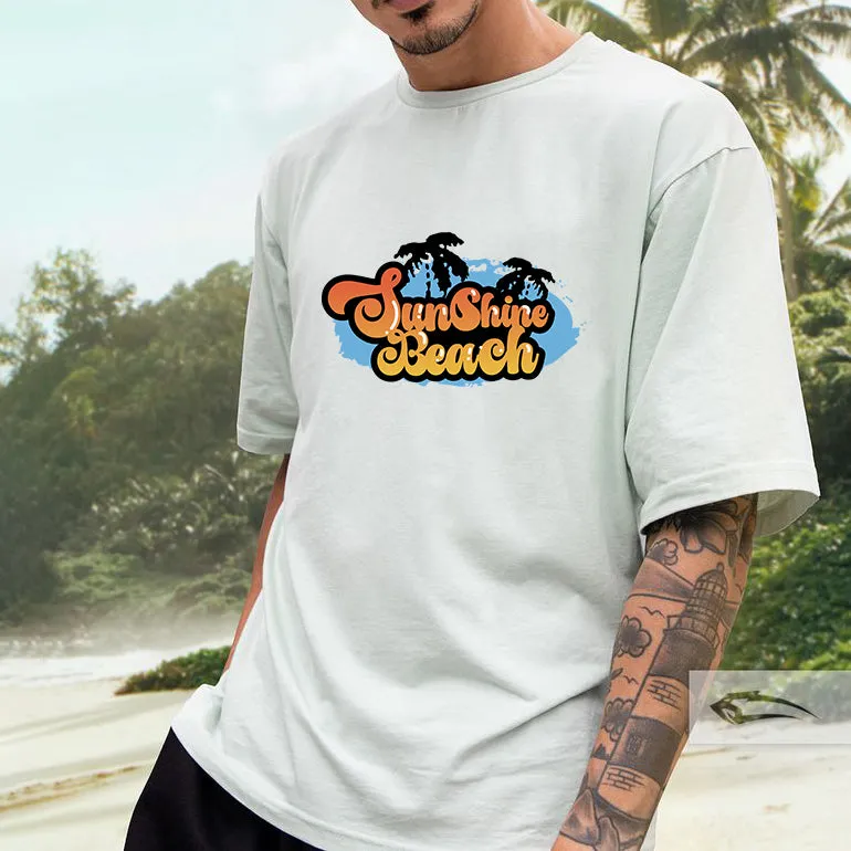 NOVAROPA™ Sunshine Beach Print Cotton T-shirt sold by Shopnova product image thumbnail 2