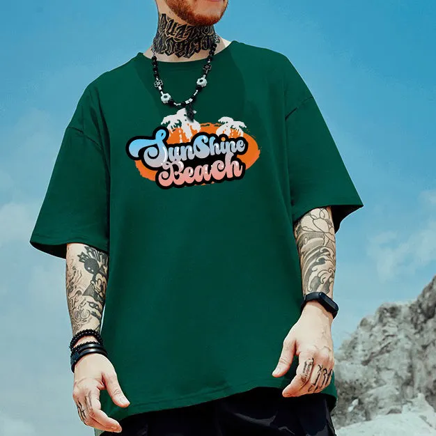 NOVAROPA™ Sunshine Beach Print Cotton T-shirt sold by Shopnova product image thumbnail 3