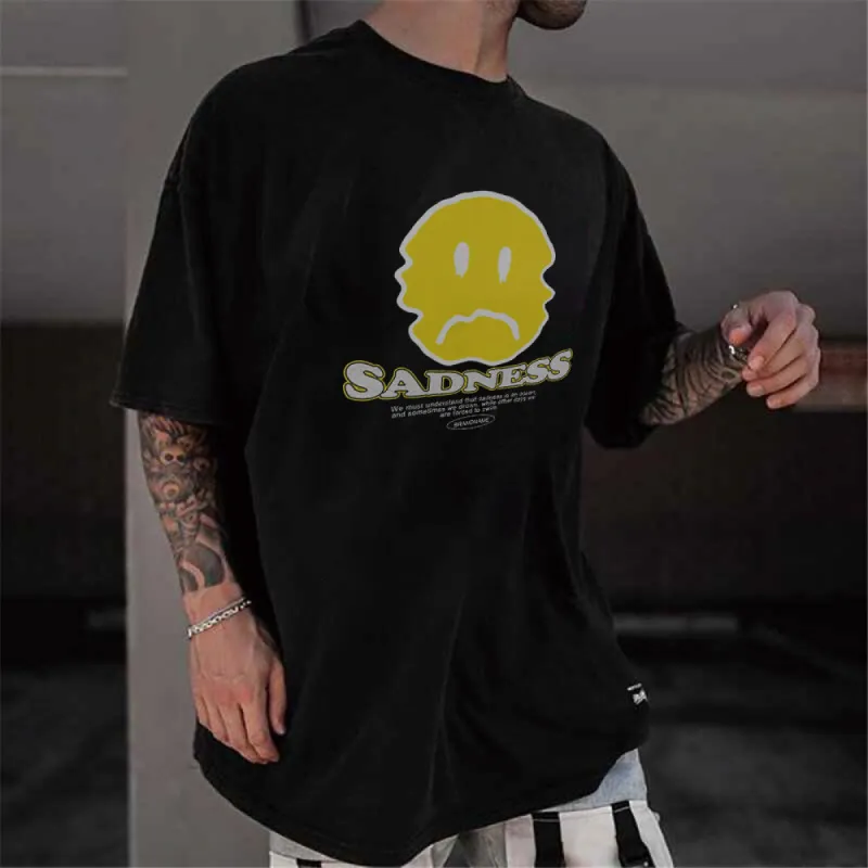 Sadness Graphic Print Casual Men's T-Shirt sold by Shopnova