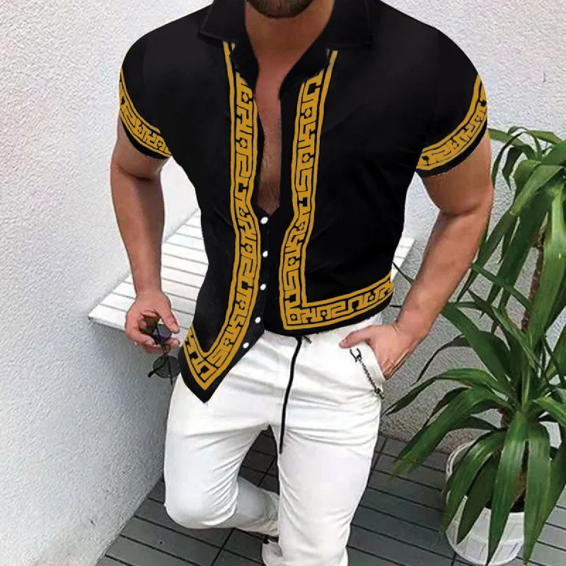 Casual printed short sleeve shirt sold by Shopnova