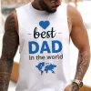 Best Dad Letter Graphic Print Father's Day Casual Men's Tank Top sold by Shopnova
