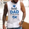 Best Dad Letter Graphic Print Father's Day Casual Men's Tank Top sold by Shopnova