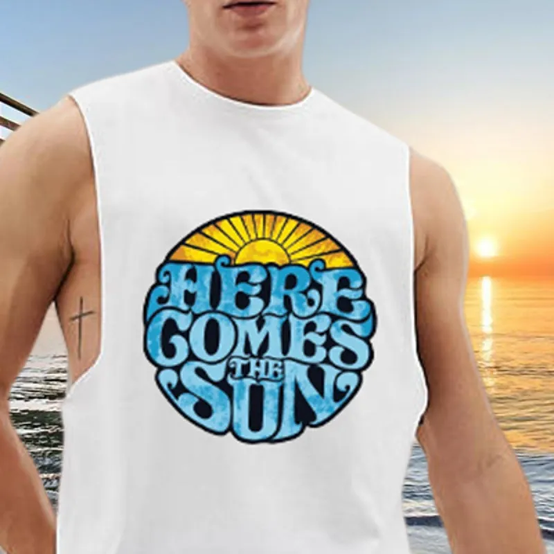 Here Comes The Sun Men's Fashion Tank Top-B sold by Shopnova