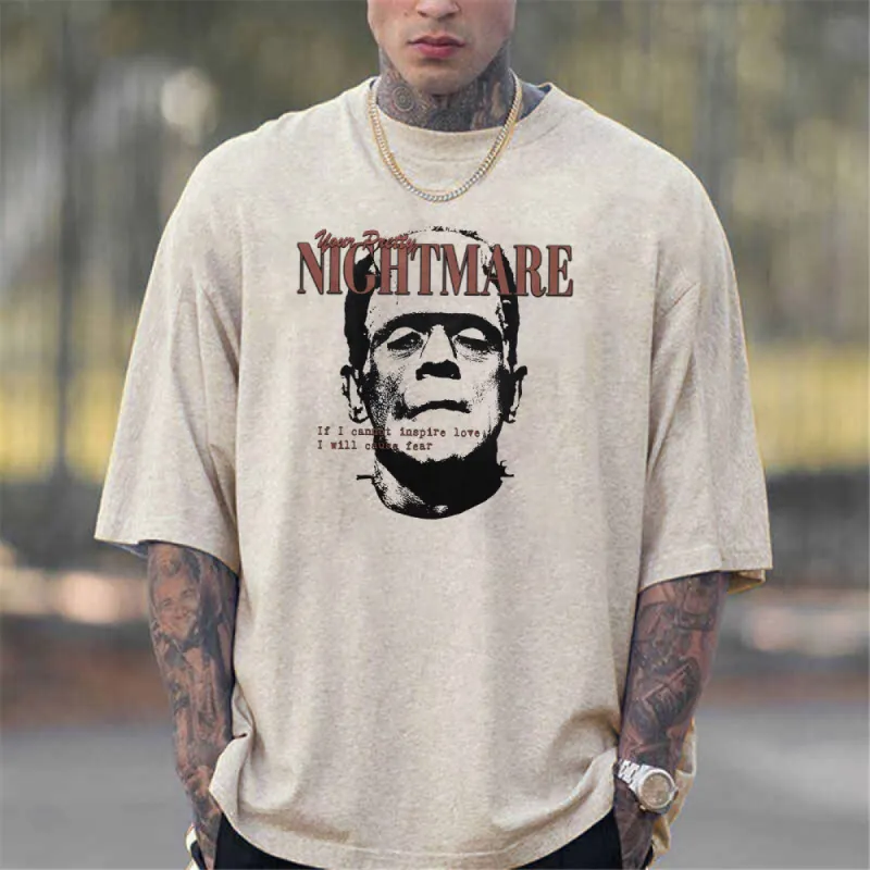 Graphic Print Casual Loose Men's Short Sleeve T-Shirt sold by Shopnova
