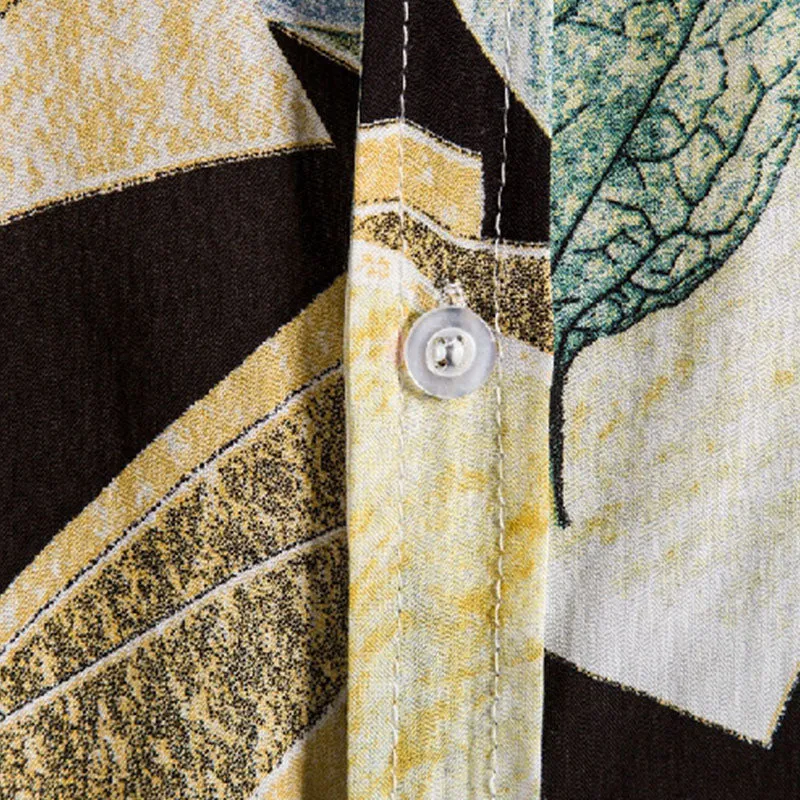 Cotton And Linen Printed Pocket Button-down Shirt sold by Shopnova product image thumbnail 4