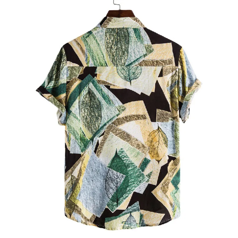 Cotton And Linen Printed Pocket Button-down Shirt sold by Shopnova product image thumbnail 2