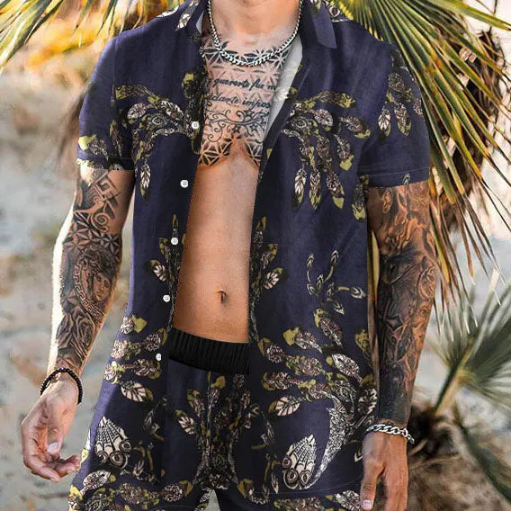 Clearance-Ethnic Wind Vacation Casual Beach Suit-XL sold by Shopnova product image thumbnail 3