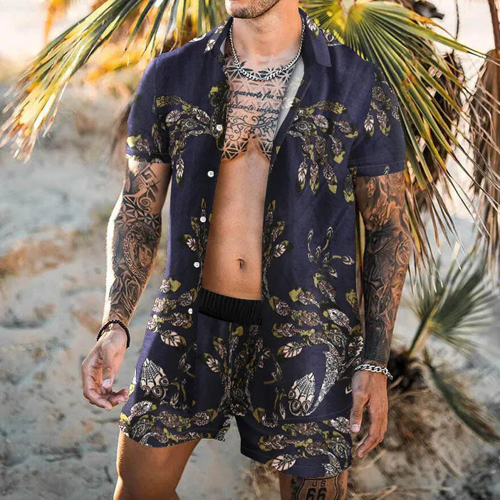 Clearance-Ethnic Wind Vacation Casual Beach Suit-XL sold by Shopnova product image thumbnail 2