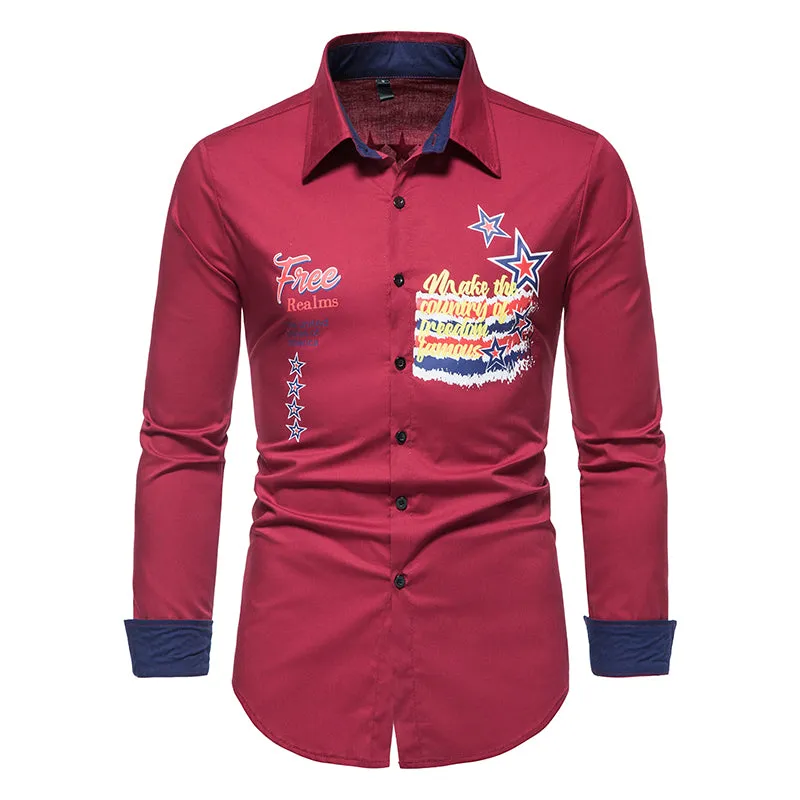Casual Solid Color Printed Shirt sold by Shopnova product image thumbnail 4