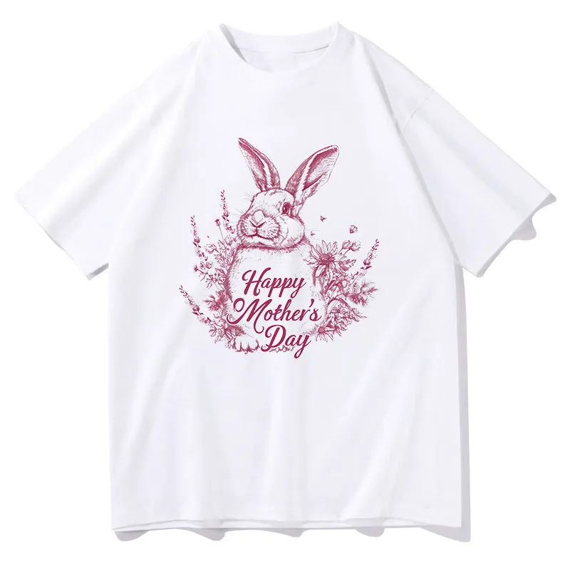 Happy Mother's Day Floral Rabbit Love Tee sold by Shopnova product image thumbnail 3