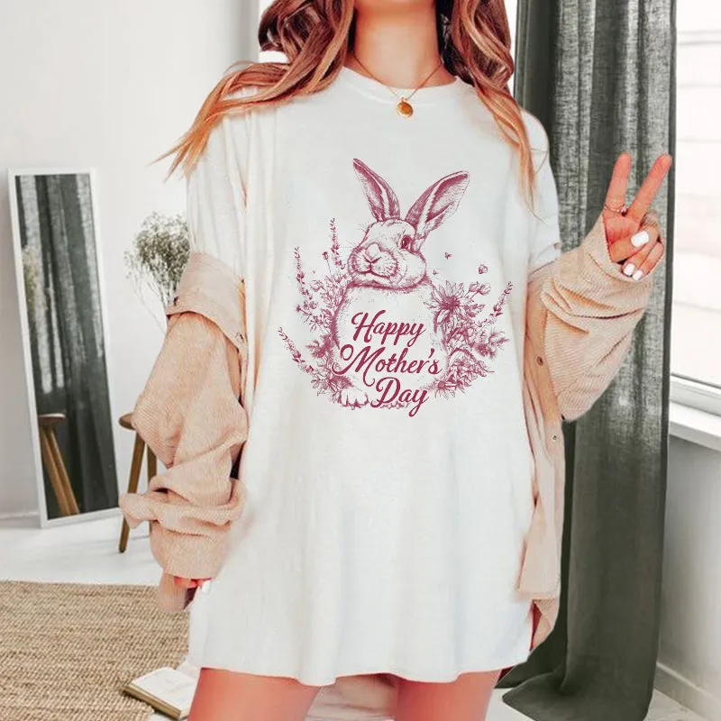 Happy Mother's Day Floral Rabbit Love Tee sold by Shopnova