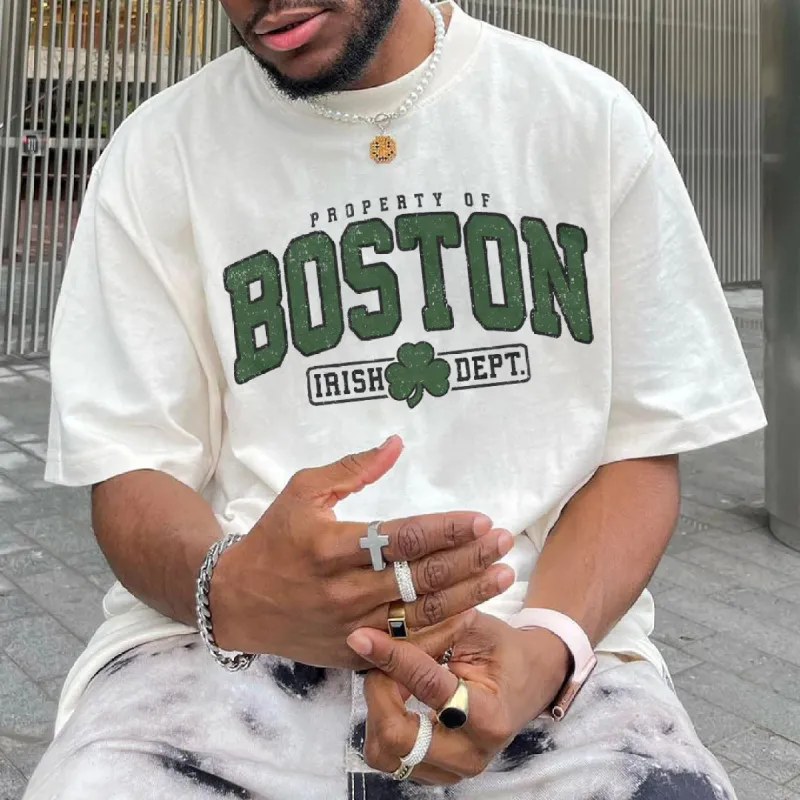 "Property of Boston Irish Dept." Men's Short-sleeve T-Shirts sold by Shopnova