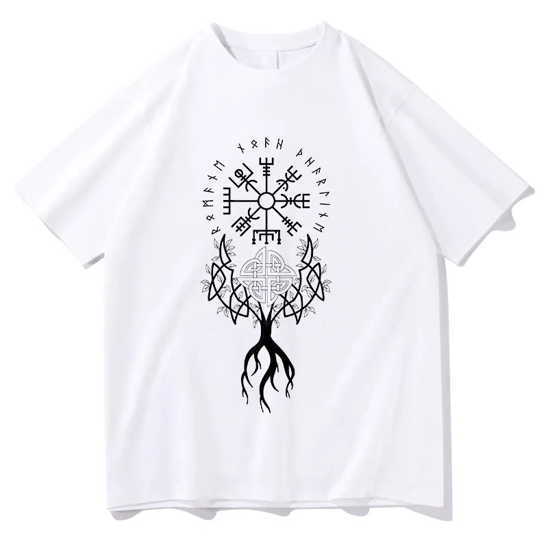 Viking Runes and Tree of Life Retro Graphic T-shirt sold by Shopnova product image thumbnail 3