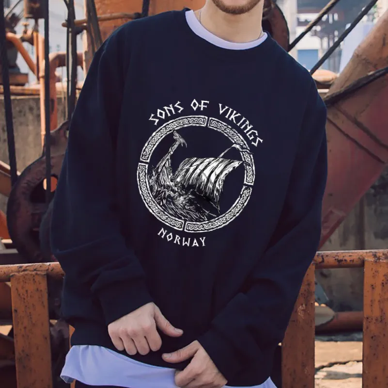 Nordic Viking Culture Print Men's Sweatshirt sold by Shopnova