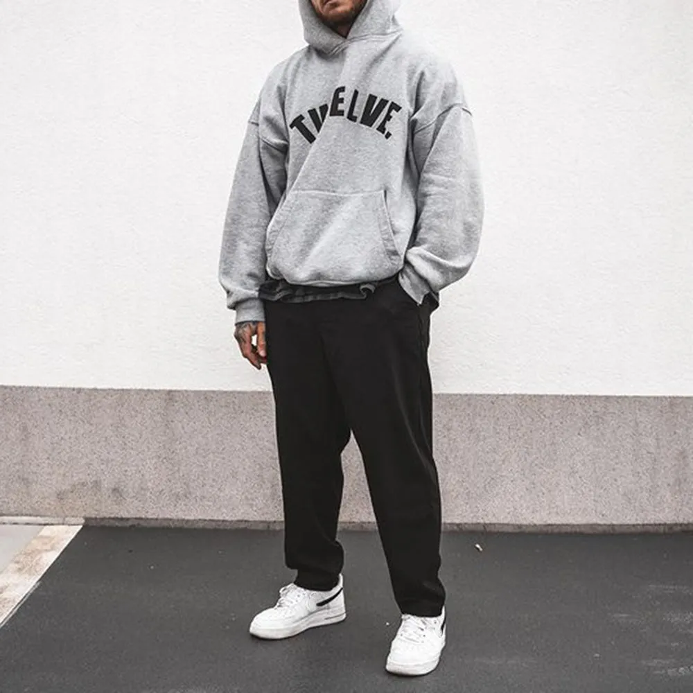 Alphabet TWELVE Graphic Print Men's Oversize Hoodie sold by Shopnova product image thumbnail 3