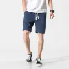 Casual Plain Loose Men's Cotton And Linen Five-point Pants Shorts sold by Shopnova