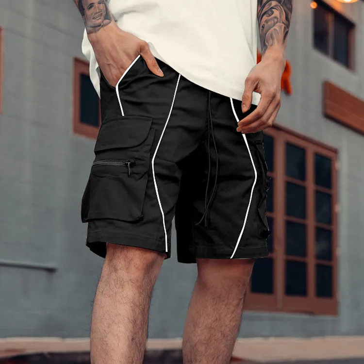 Solid Color Shorts Trend Multi Pocket Men's Cargo Pants sold by Shopnova product image thumbnail 2