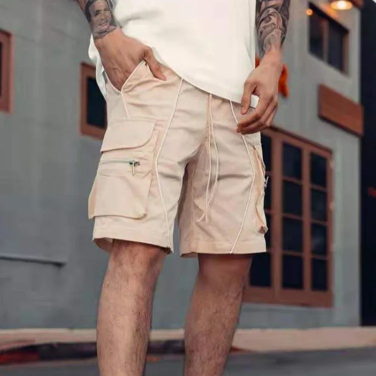 Solid Color Shorts Trend Multi Pocket Men's Cargo Pants sold by Shopnova product image thumbnail 4