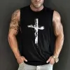 Trend Personality Cross Easter Print Sleeveless Casual Tank Top sold by Shopnova