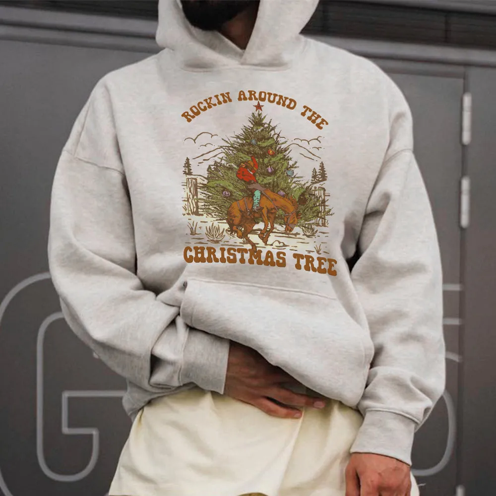 Rockin Around the Christmas Tree Men's Loose Fit Hoodies sold by Shopnova