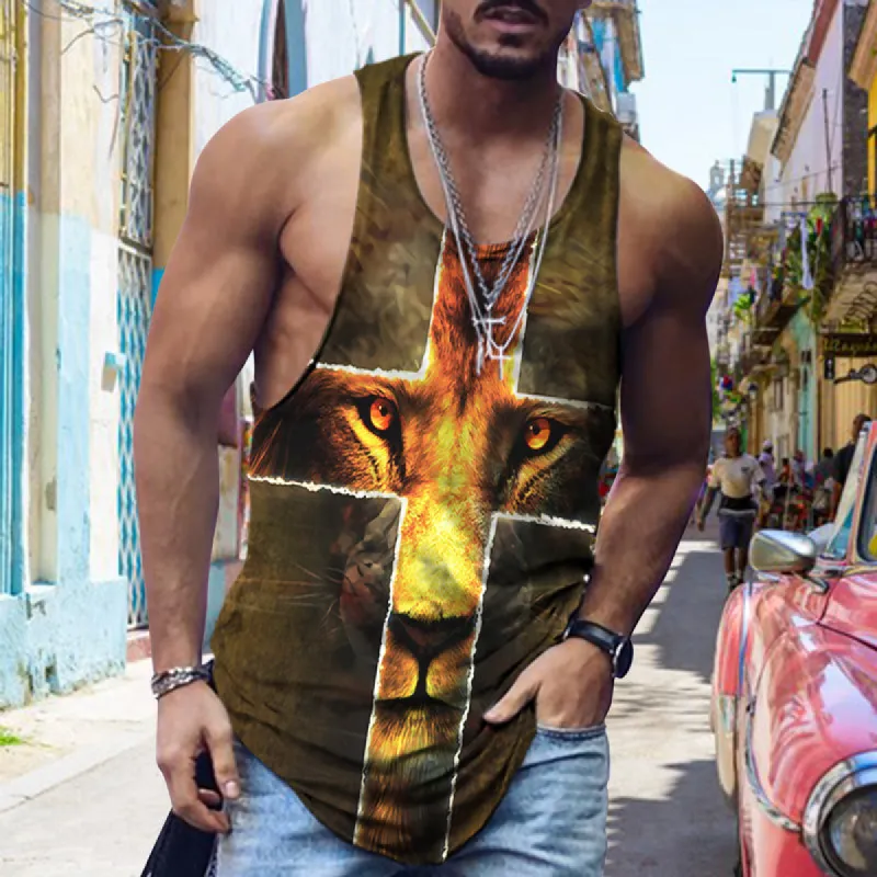 Street Trend Easter Cross Animal Print Casual Tank Top sold by Shopnova
