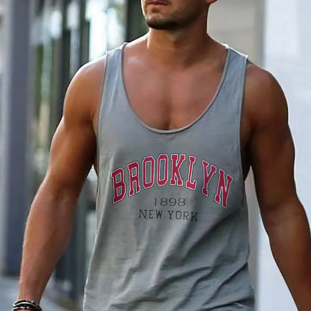 Brooklyn Alphabet Graphic Print Athleisure Men's Tank Top sold by Shopnova product image thumbnail 2