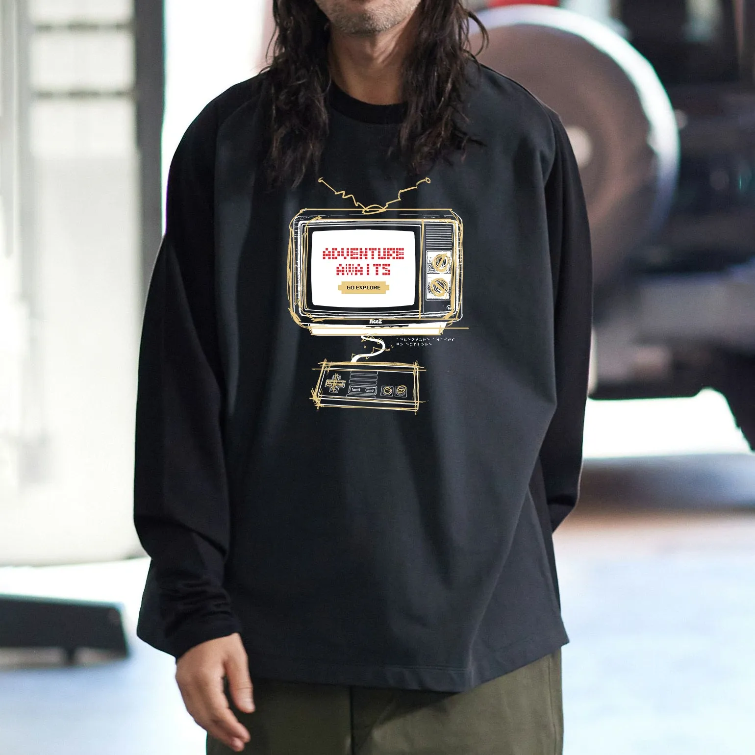 ACE2™ Adventure Awaits Go Explore Men's Long Sleeve T-shirt-B sold by Shopnova