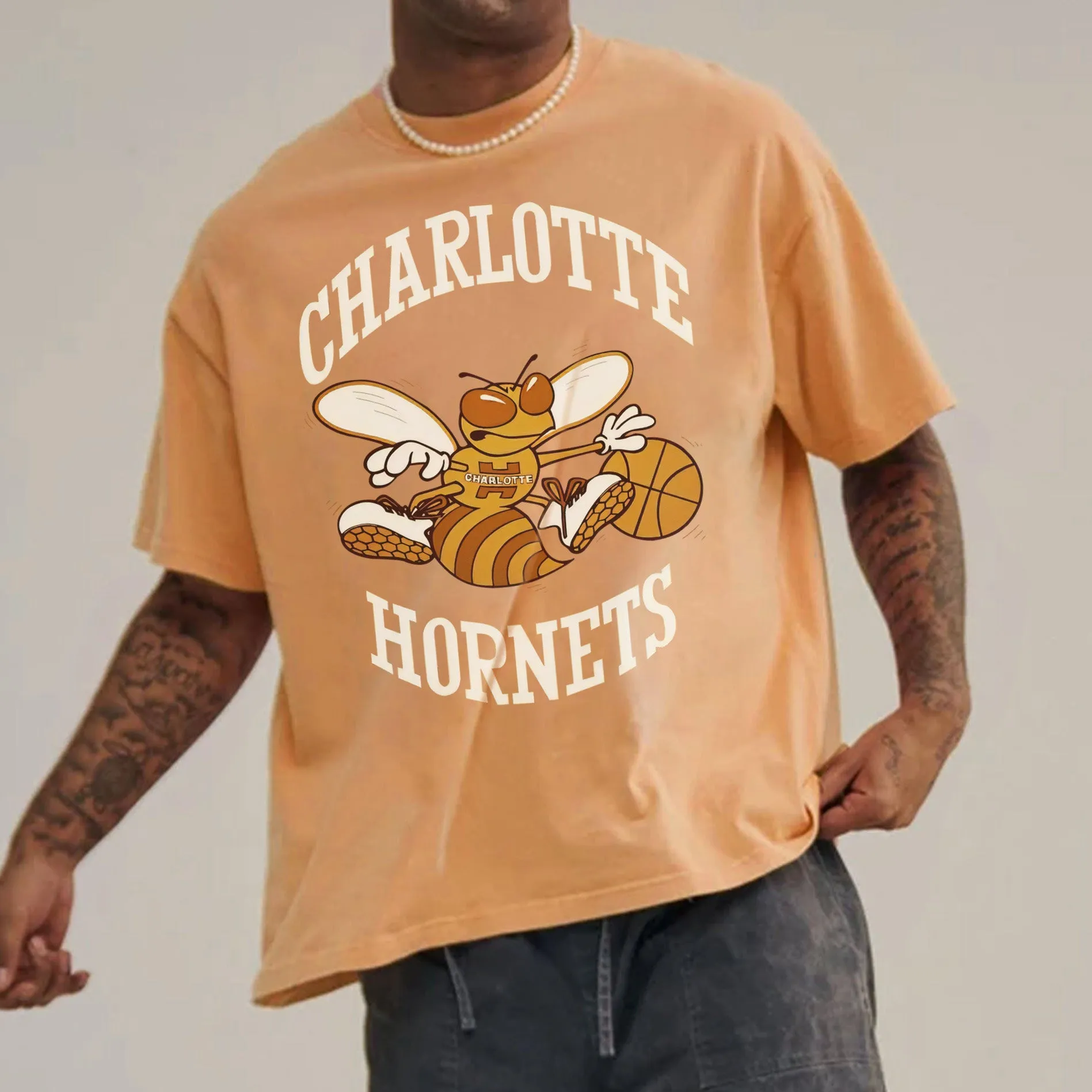 Alphabet Graphic Print Loose Casual Men's T-Shirt sold by Shopnova product image thumbnail 2