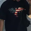 Flag Graphic Print Loose Short Sleeve Men's T-Shirt sold by Shopnova