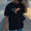 Flag Graphic Print Loose Short Sleeve Men's T-Shirt sold by Shopnova