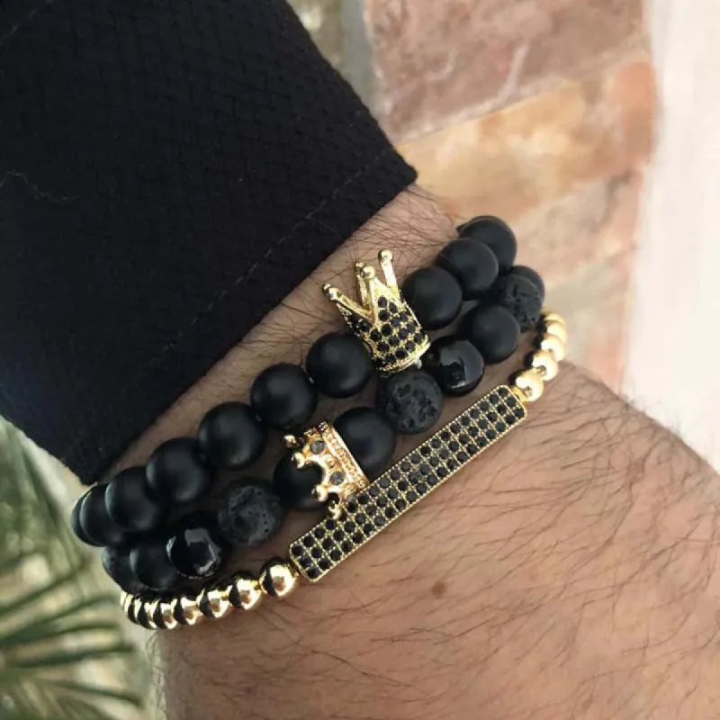 Black Frosted Men's Personality Trend Jewelry sold by Shopnova