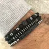 Black Frosted Men's Personality Trend Jewelry sold by Shopnova