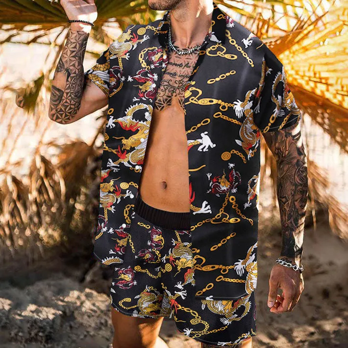 Digital Printing Casual Vacation Two-piece Suit sold by Shopnova